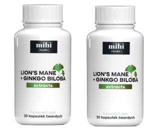 MIHI Vitamins Hericium Lví hříva + výtažky z ginkgo biloby 2 balení  x30 pcs