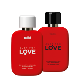 MIHI set JUST FOR LOVE parfémované vody 18% pro ženu a muže s feromony 