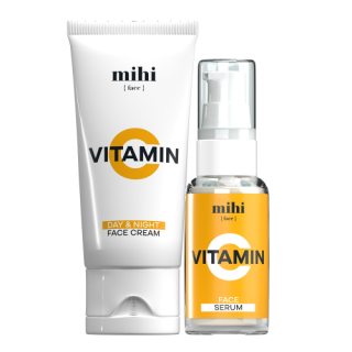 MIHI Set Vitamin C, denní a noční krém + pleťové sérum