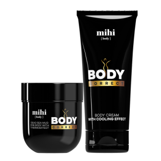 MIHI Body Correct Tělový krém s chladivým účinkem 150 ml +  Bahno z Mrtvého moře na tělo s termoefektem 325 g