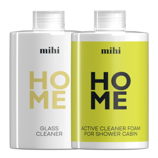 MIHI  Aktivní čisticí pěna do sprchové kabiny 500 ml + Čistič skla 500 ml