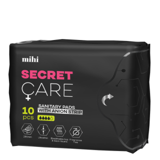 MIHI Secret Care Hygienické vložky s aniontovým proužkem 10ks